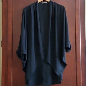 Black Brad 3/4 Sleeve Cardigan Waterfall Wrap